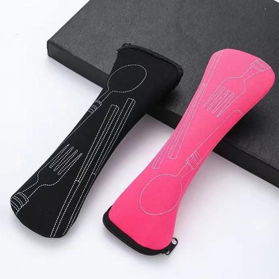 Cutlery Storage Bag Tableware Cloth Bags Zipper Design Portable Washable Storage Pouch for Fork Spoon Chopsticks Office Car Camping Travel Utensil