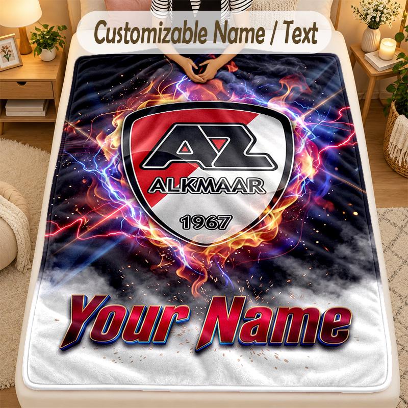 Flannel BlanketAZ Alkmaar Custom Name Text Personalized Soft Warm Throw Blanket Home Decor Gift