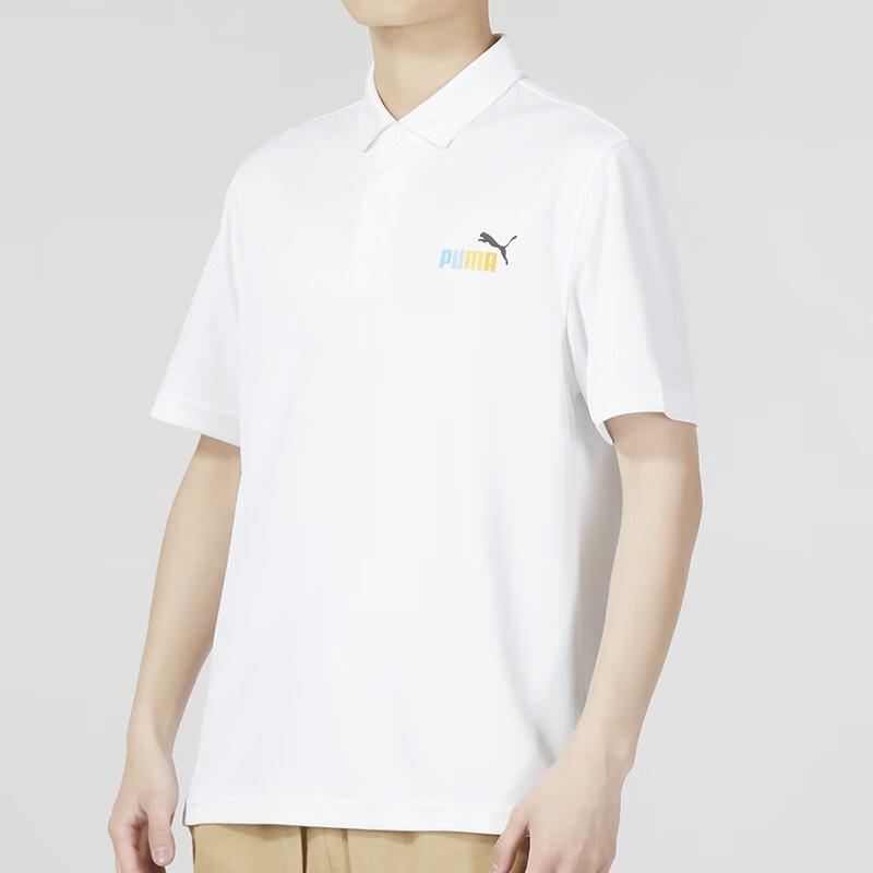 PUMA Graphic Logo Polo Shirt 'White' Men's 678011-02