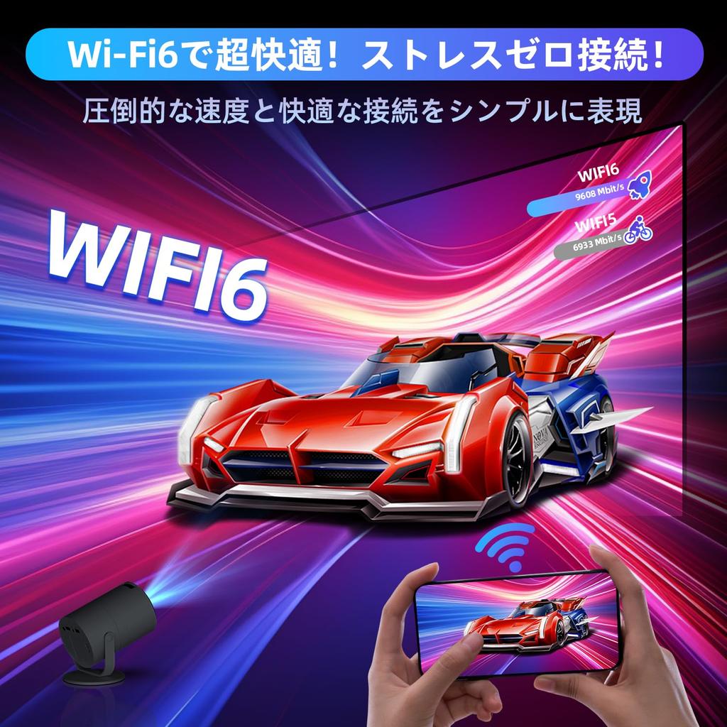 YINCODI Домашний проектор Первый и легкий проектор с Android TV и компактным 1080P Потолочный WiFi Bluetooth Автоматическая коррекция трапецеидальных искажений Масштабирование Домашний Легкий Тихий