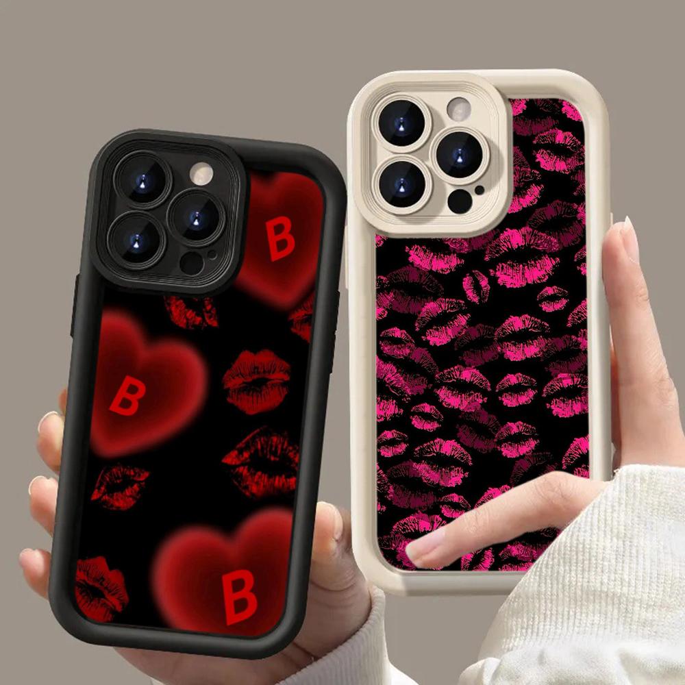 LZ22 Lips Kiss Digital Design силиконовый чехол для телефона Xiaomi 11 Lite 5G 14T Redmi 14C 13C A3 Note 12 11 9 10 13 Pro Plus противоударный задний чехол
