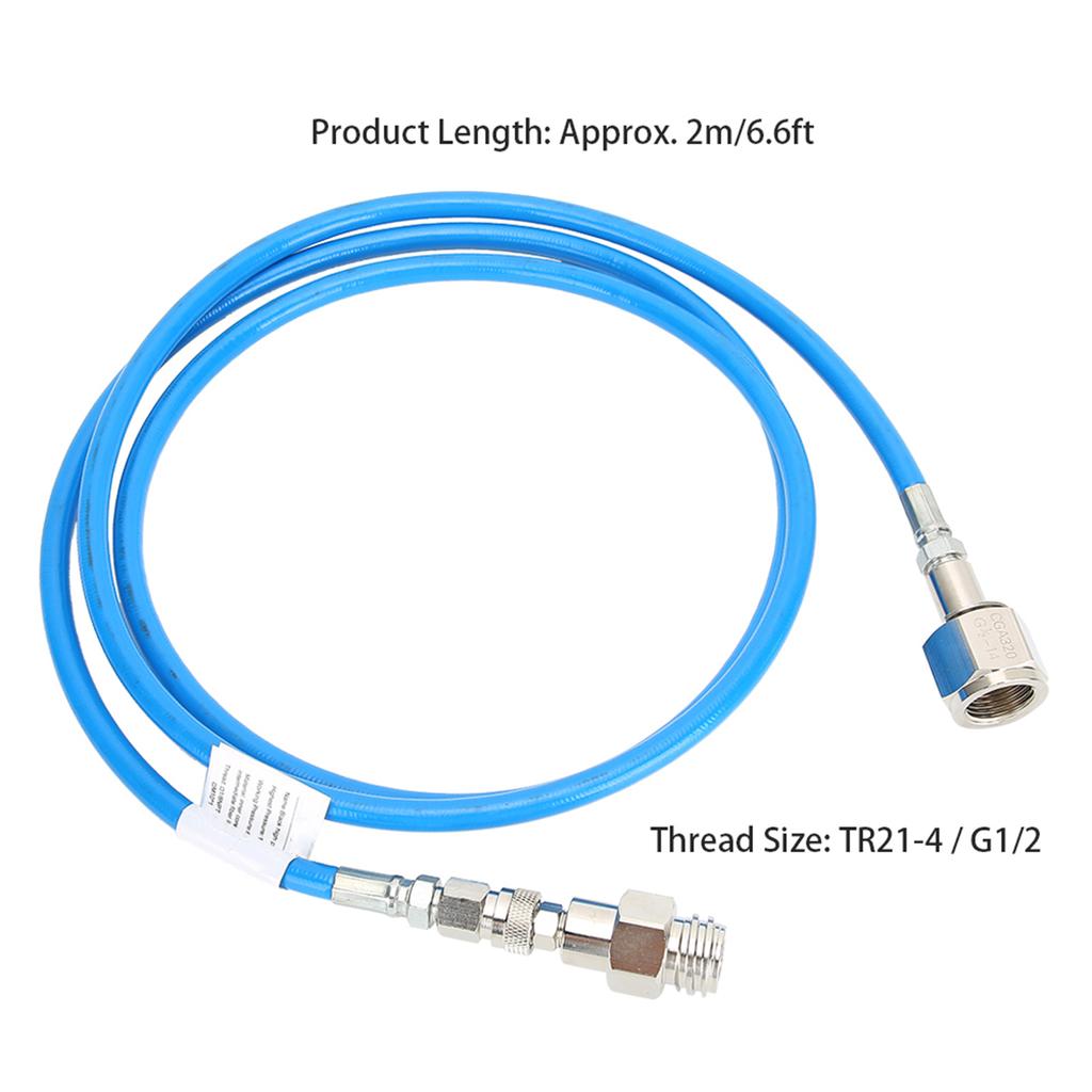 CO2 Soda External High Pressure Adapter Hose Kit CGA320 for Soda Stream Blue 2m/6.6ft