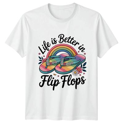 Life Is Better In Flip Womens T-Shirt Beach Life Summer Vacation Gift For Her