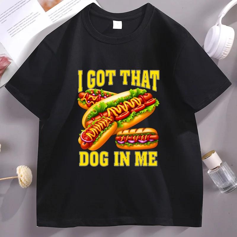 I Got That Dog in Me TShirt Funny Hot Dog Meme Tee Shirt Vintage 90s Short Sleeve Cookout Food Graphic T Shirts Humor Clothes