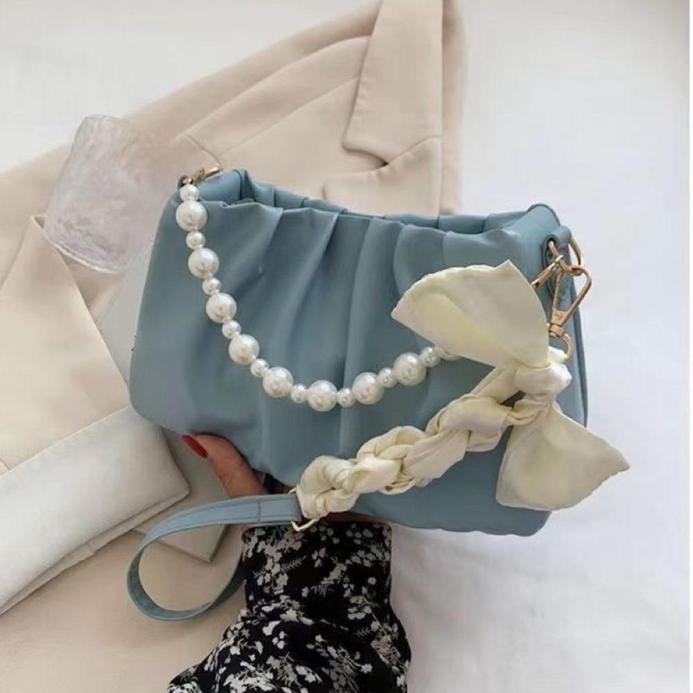 Korean Luxury Crossbody Bag Small Women's Handbags Portable Pearl Shoulder Bag Purses