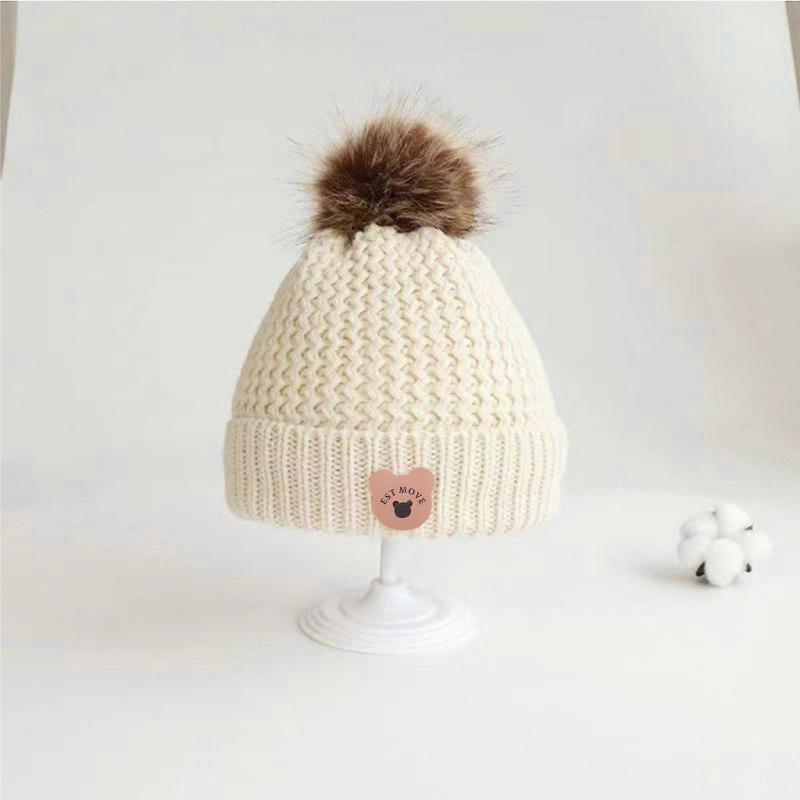 Adorable Bear Children's Scarf and Hat Set Warm Neck Warmer Fall/Winter Knit Hat Accessory Christening Gift For Boys and Girls Ages 1-5