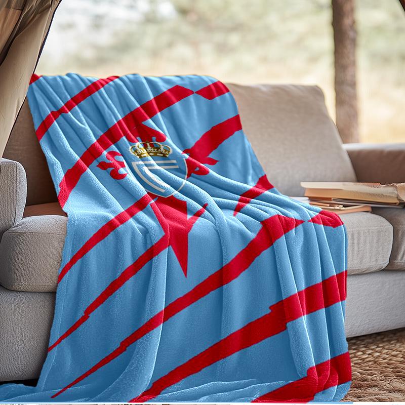 Celta Vigo Crest Design Blanket Outdoor Flannel Blanket for Camping, Hiking, Garden Parties, Picnic Essentials,gift for family and friends