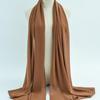 Women's Solid Color Pearl Chiffon Bubble Scarf, Long Silk Headscarf, 70x180cm, Middle Eastern Style