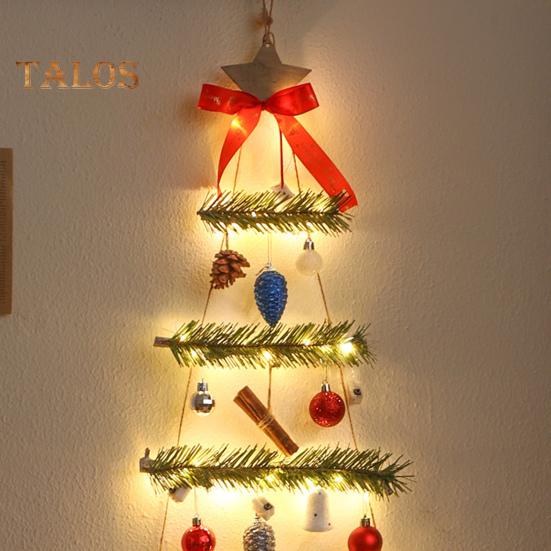 Светодиодное рождественское настенное украшение, рождественская елка, подвесная с маленькими подвесками, светящиеся рождественские елочные подвесные украшения для домашнего декора, для внутреннего и наружного использования
