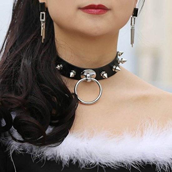 CollarNecklaceChokerPunkRockHarajukuGothic LolitaCosplayCuteSexyUnisexMensWomensAccessorySpik yStudsVisual KeiAlloyPU Humans (Pink)