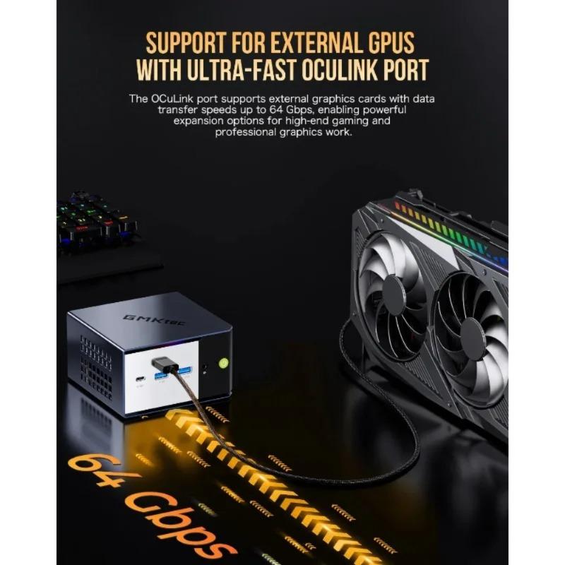 Мини-ПК GMKtec EVO-X1 AMD Ryzen AI 9 HX370 12 ядер 24 потока 32 ГБ LPDDR5 1 ТБ SSD Игровой компьютер ПК с AMD XDNA 2 NPU Мини-ПК