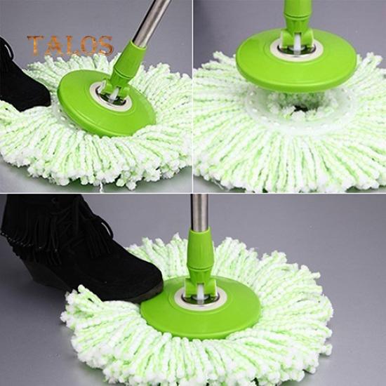 Useful 360 Rotating Head Easy Magic Microfiber Spinning Floor Mop Bucket Head Bathroom Supplies
