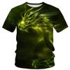 Summer Dragon Animal Pattern Tees Fashion Trend Round Neck Short Sleeved 3D Printed Casual Loose T-Shirts Men’s