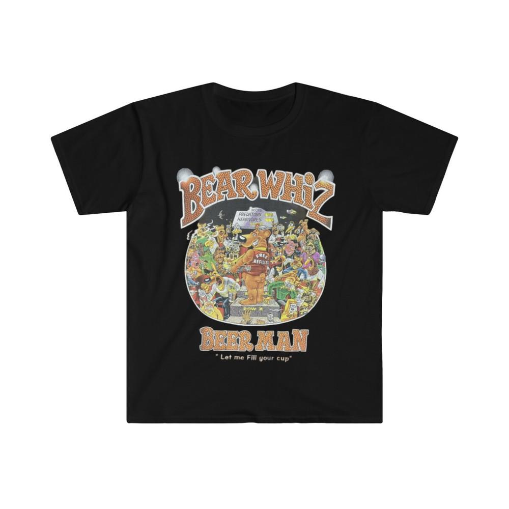 Soft Cotton T-Shirt. Bear Whiz Beer