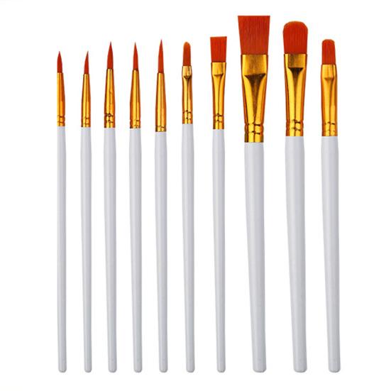10 шт. кисти для рисования с длинной ручкой, мягкая щетина, сильная впитываемость, акварель, круглые заостренные многофункциональные кисти для рисования, набор кистей для художников