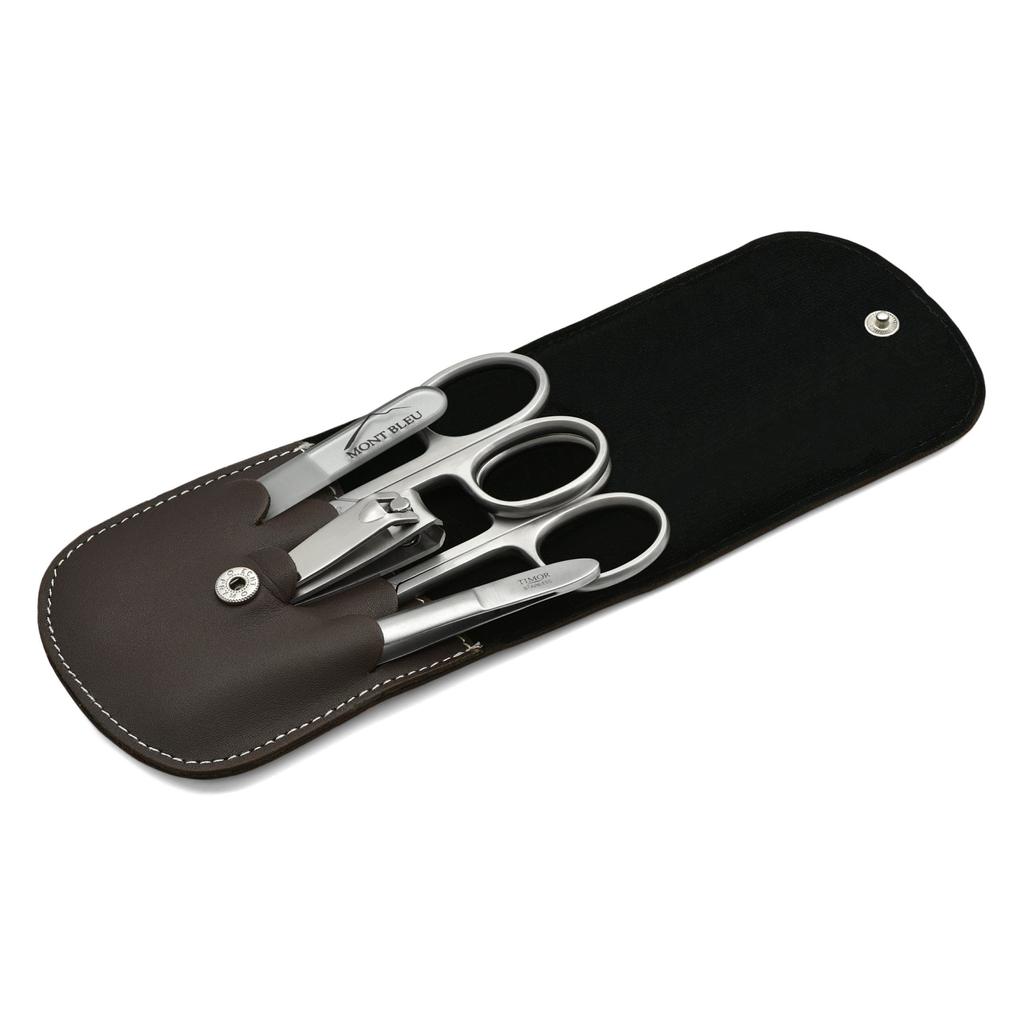 Маникюрный набор Giesen & Forsthoff's Timor из 5 предметов в коричневом кожаном футляре