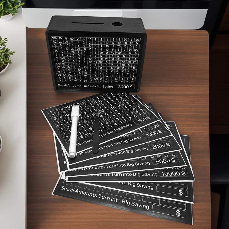 Копилка 500/1000/2000/3000/5000/10000 евро/долларов США Копилка со счетчиком Деревянная копилка для сбережений Цели и коробки с числами