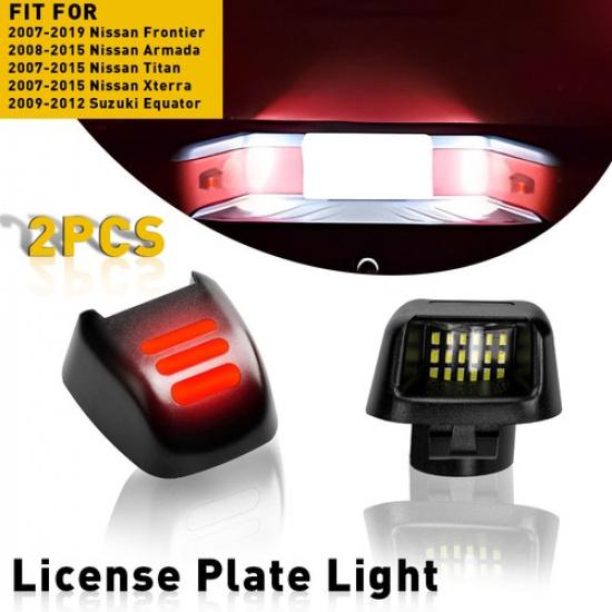 White/Red LED Plate License Fit Light Armada Lamp Nissan Xterra Frontier Titan