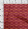 Cotton Flex Carmine Red Fabric Small Motif Bandhani Dress Material Fabric Print Fabric By The Yard 40 Inch