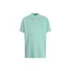 Polo SS23 Однотонная рубашка поло с коротким рукавом и вышитым логотипом, мужские топы, бирюзовый цвет 710680784-220