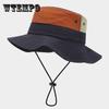 Breathable Lightweight Sun Protection Bucket Hat for Outdoor Activities - Color Block Design, Perfect for Cycling, Hiking & Beach