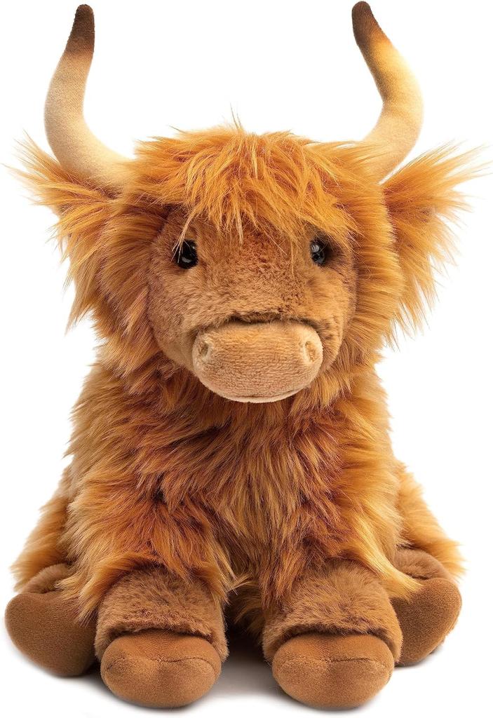 VIAHART Highland Cow Henry Plush Toy, Brown, Medium (Approx. 29cm), Fluffy Cow Plush Toy, Hand Washable, Gift Item