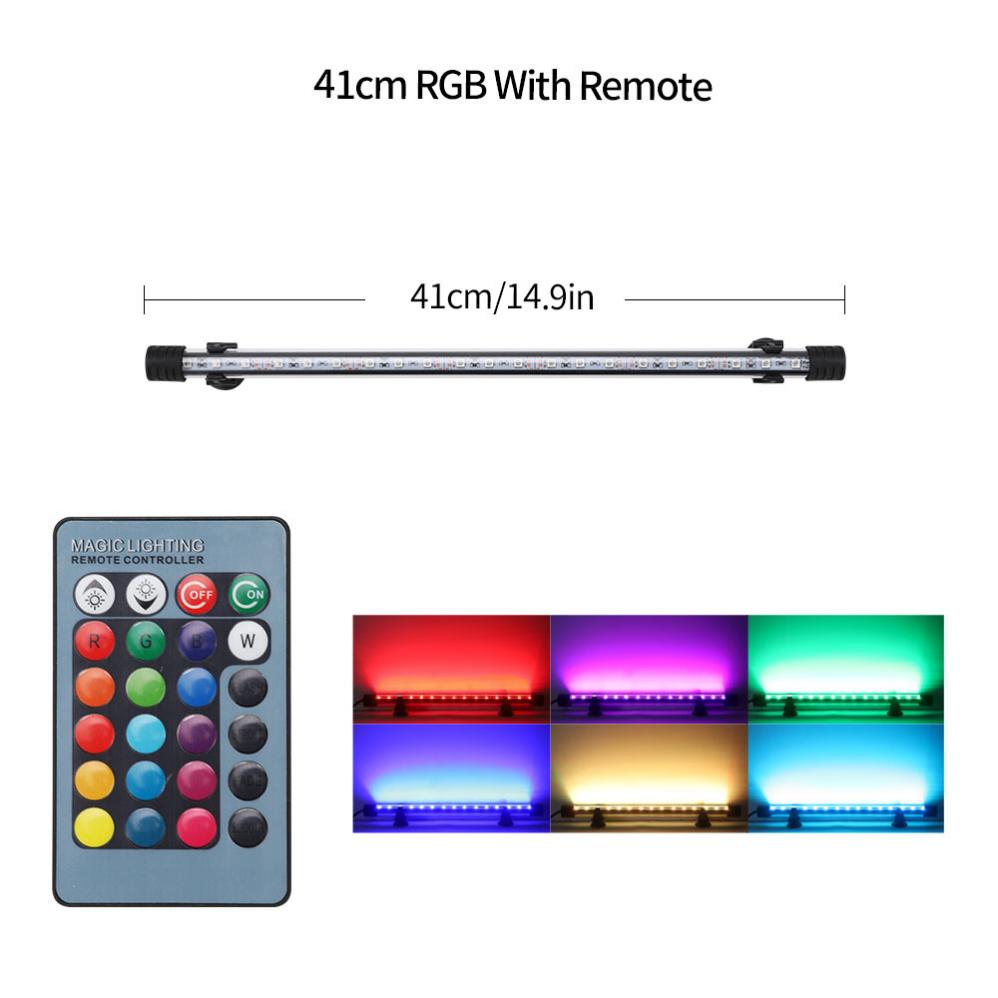 RGB светодиодный светильник для аквариума 19-58 см светильник для аквариума погружной светильник с дистанционным управлением