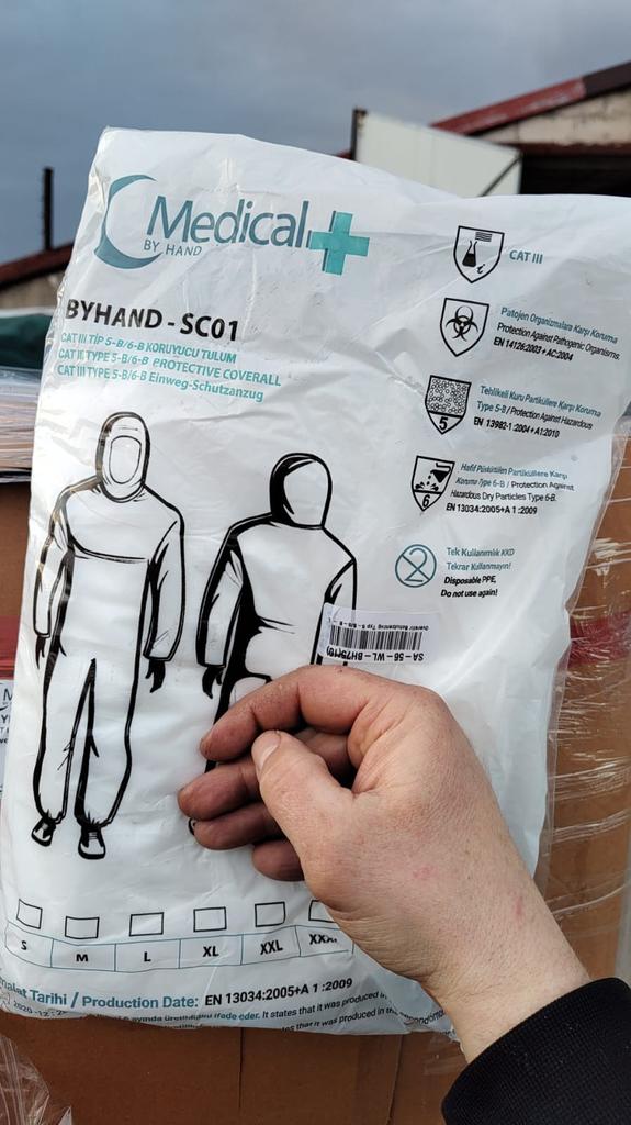 Protective suit with hood Chemical Paint Medical type 5/6 size M - Medical