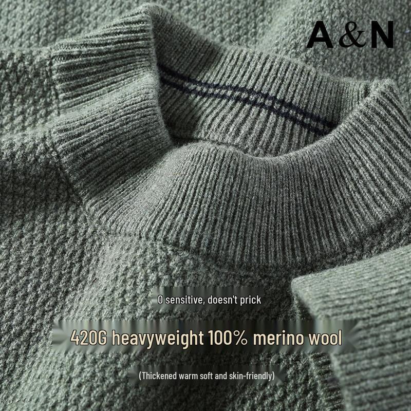 Men's Heavyweight 100% Merino Wool Crewneck Sweater