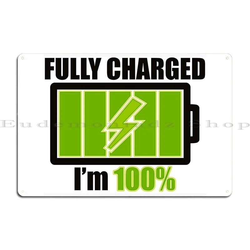 FullyChargedBattery Auraclover Metal Sign Kitchen Garage Customized Wall Custom Pub Tin Sign Poster