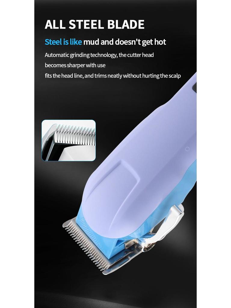 Многоскоростная машинка для стрижки волос с ЖК-дисплеем, USB-зарядка, мощная электробритва