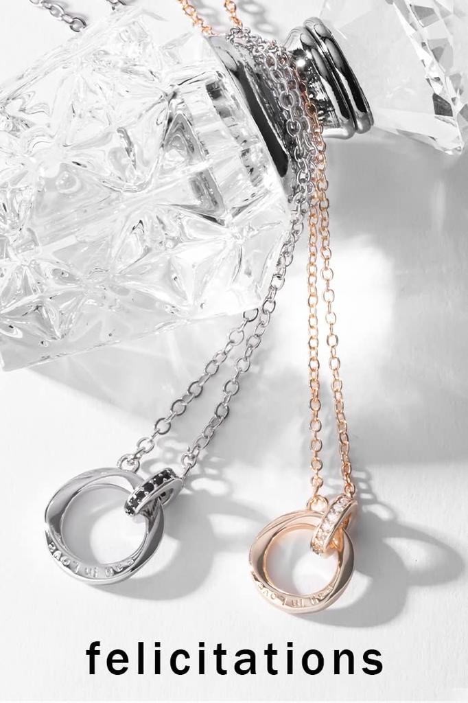 Парное ожерелье Пара Подарков Ювелирное ожерелье из нержавеющей стали Набор из 2 [поздравления] Мужское Женское BR-J066 (MSB&LPW)