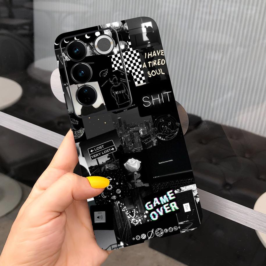 Чехол для Vivo V27 Pro Задняя крышка для Vivo V27e Модный чехол-фунда конфетного цвета с рисунком для Vivo V27 5G V 27e V27Pro V2237 V2230 Мягкий чехол