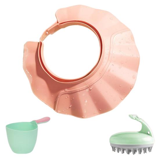 Adult Kids Shower Cap Shield Adjustable Bathing Head Hat Shampoo Visor Cap Soft Waterproof Hair Washing Shield for Head Ear Eye Protection