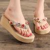 Fashion Slippers For Women Rhinestone Women Flip Flop Stylish Elegant Designer Platform Luxury Slipper Cute Wedge Beach Sandals