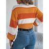 HNXC Autumn and Winter Casual Multi-color Lantern Sleeve Pullover Crop Top Women's Sweater