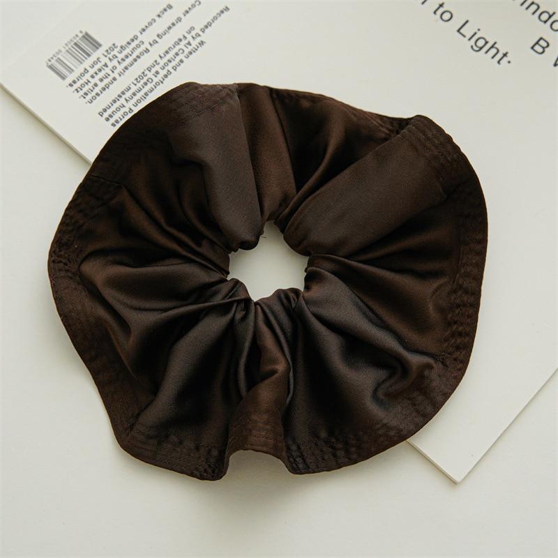 Oversized Solid Color Scrunchies Korean Satin Large Elastic Hairbands Hair Rings Rubber Band For Women Ponytail Hair Accessories