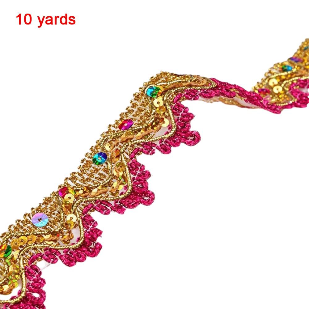 Big Wide Sequin Lace Trim 35mm Width Sewing Braided Lace Fabric Lace Trim For Clothes Accessory