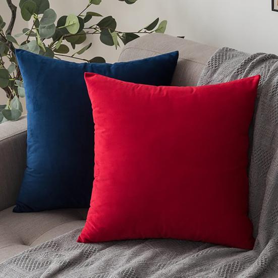 2 шт., высококачественные наволочки, против морщин, прочные, не выцветают, удобные, плюшевые, квадратные чехлы на подушки