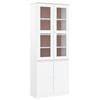 VidaXL Glass Display Cabinet ALTA White 77x35x186.5 Cm Solid Pine Wood 353950