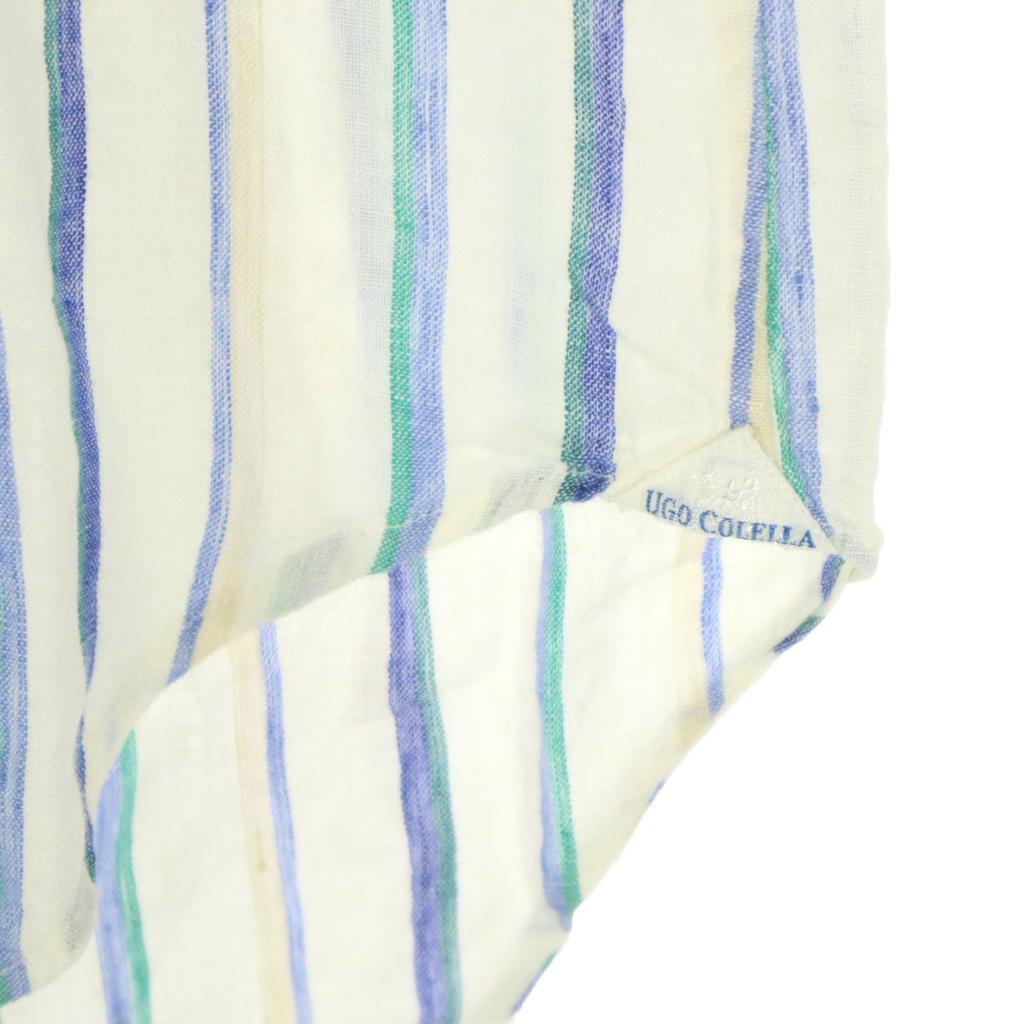UGO COLELLA Striped Pattern Long sleeve Button down Linen shirt S Men's Used