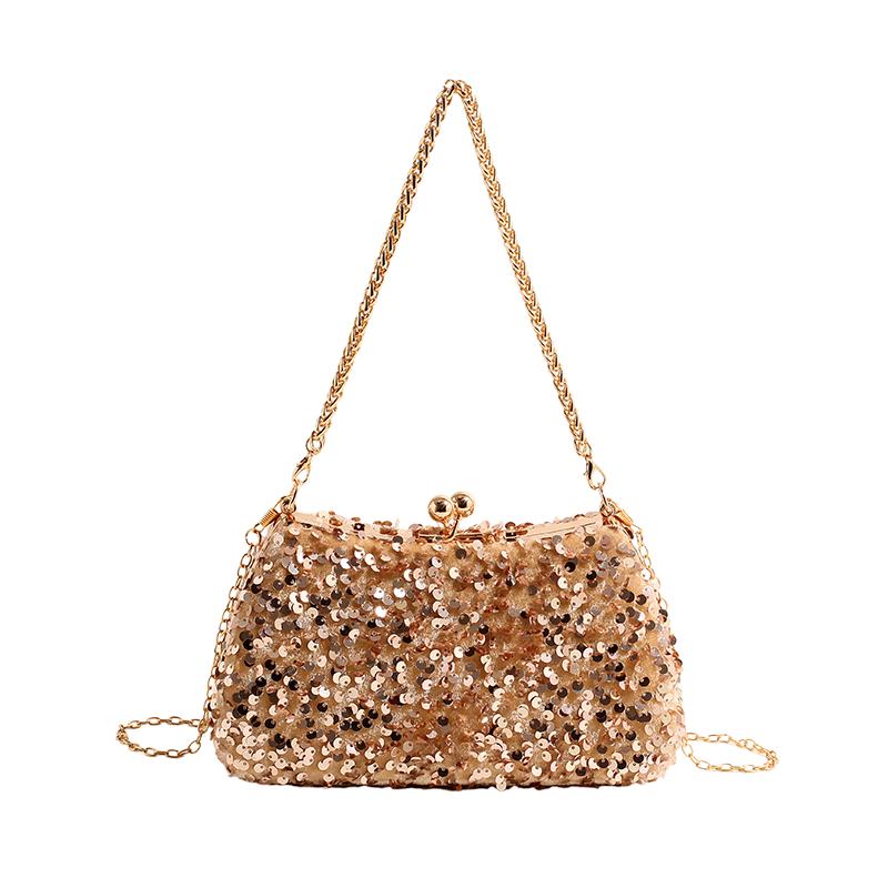 Сумки на плечо и через плечо с блестками и цепочкой для женщин, простая элегантность, высокое качество, мода, вечеринка