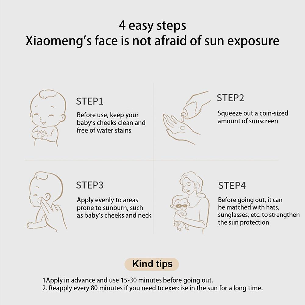 Children's Sunscreen Refreshing Oil Free Sun Protector Mild Non-irritating Anti-Oxidation Outdoor UV Resistance Body Lotion Cream