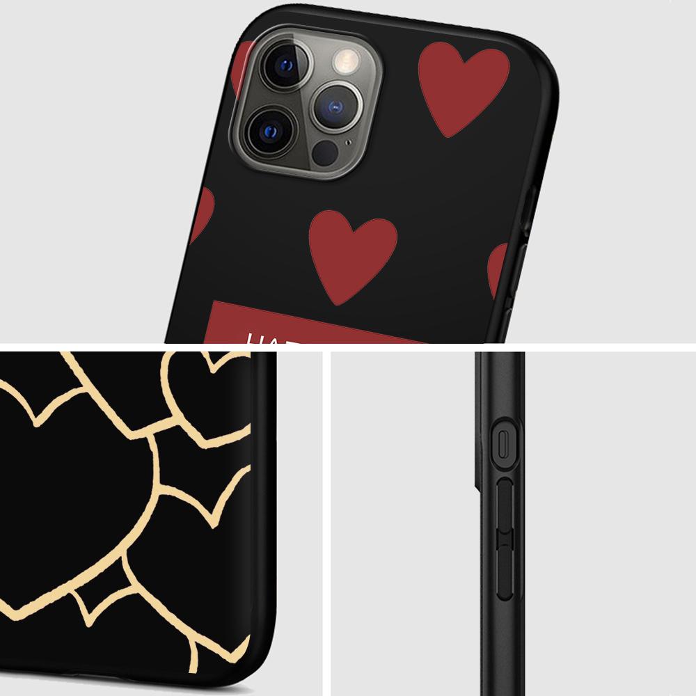 Чехол Love Heath для Apple Iphone 14 11 13 12 Pro Max Xr 7 8 +Se 2020 Xs 6 6s Plus 5 5S, милый роскошный черный силиконовый чехол для телефона