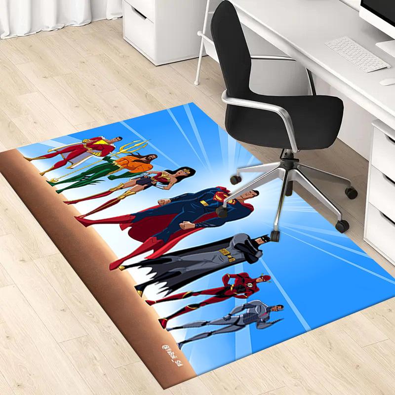 1pc Office Carpet Chair Mats Justice League Heroes Perfect for Office Chairs, Living Rooms, Or Bedrooms,Polyester Carpet.HDT228