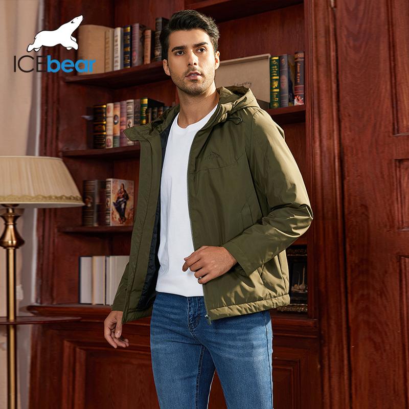 ICEbear 2024 Мужская куртка Весенняя укороченная куртка Куртка Мужская уличная куртка с капюшоном Куртка с несколькими карманами MWC4105I