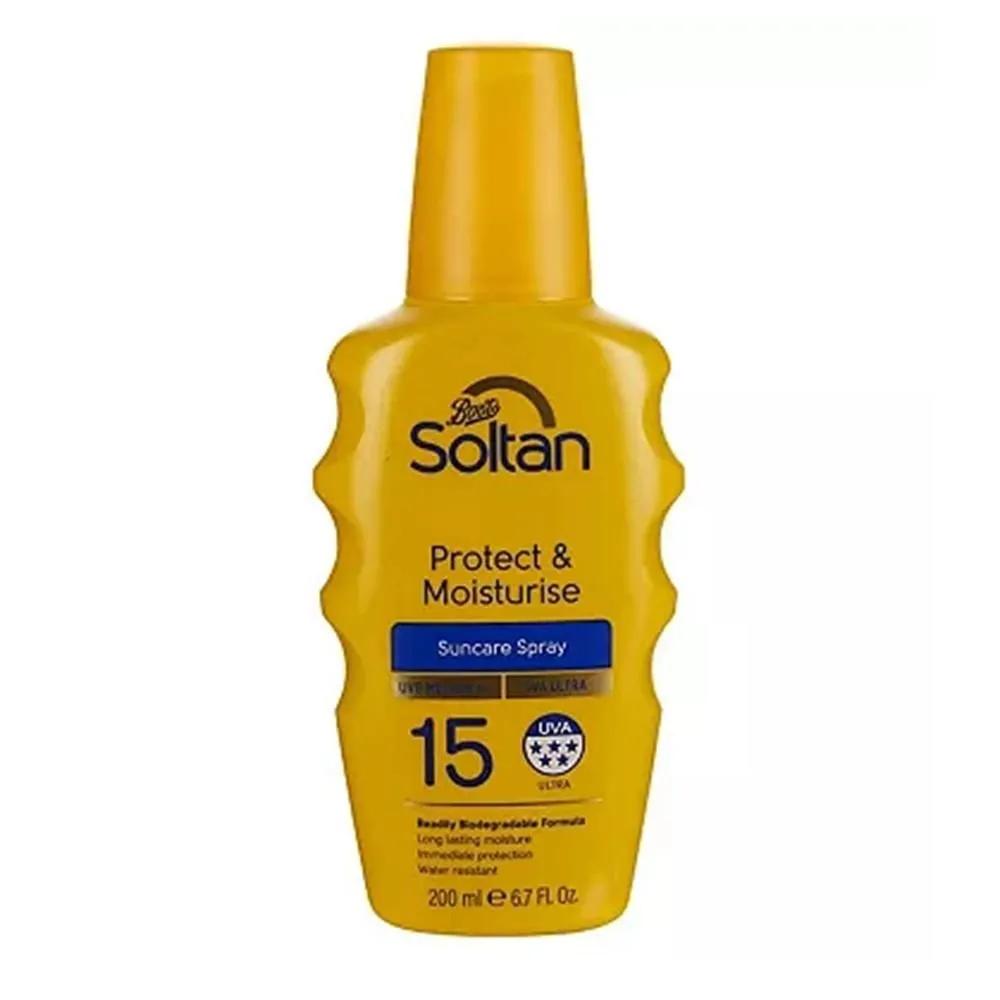 Спрей для защиты от солнца Soltan 200 мл 1 упаковка SPF15 Soltan Защита и увлажнение Спрей для загара SPF15 200 мл