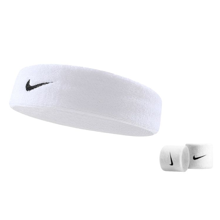 Nike Спортивная повязка на голову Nike Swoosh, одинарная упаковка, унисекс, белая, AC2285-101