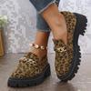 Модные женские лоферы больших размеров 42, леопардовые, в британском стиле, на толстой подошве, офисные, женские, повседневные, дизайнерские лоферы, Zapatos De Mujer