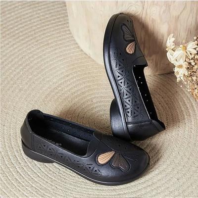 Туфли-мокасины с перфорацией в виде бабочки, женские дизайнерские балетки, дешевые женские лоферы, ретро женские слипоны, элегантная обувь, большой размер 42